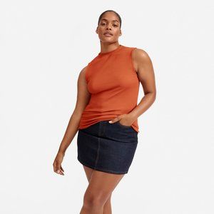 Everlane Pima Micro-Rib Funnel-Neck Tank XXS